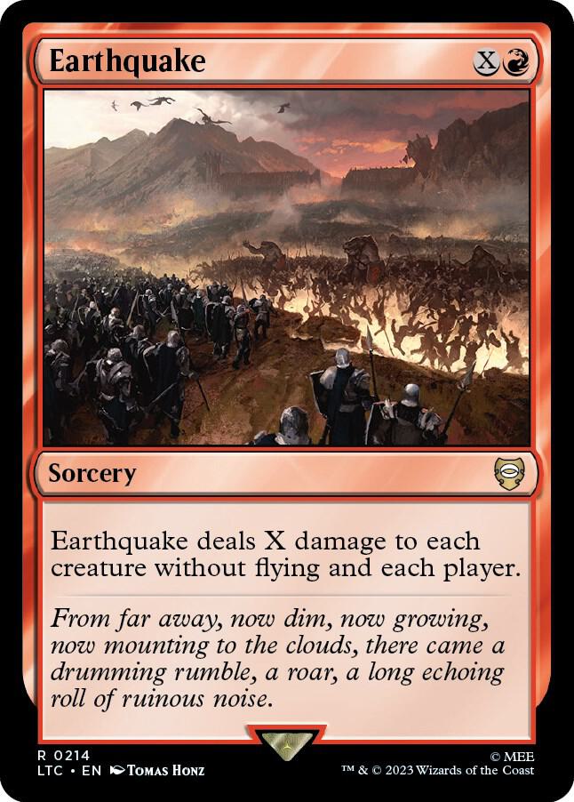 Earthquake 214 card from Commander: The Lord of the Rings: Tales of Middle-earth