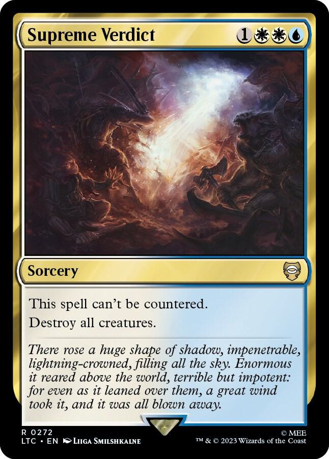 Supreme Verdict 272 card from Commander: The Lord of the Rings: Tales of Middle-earth