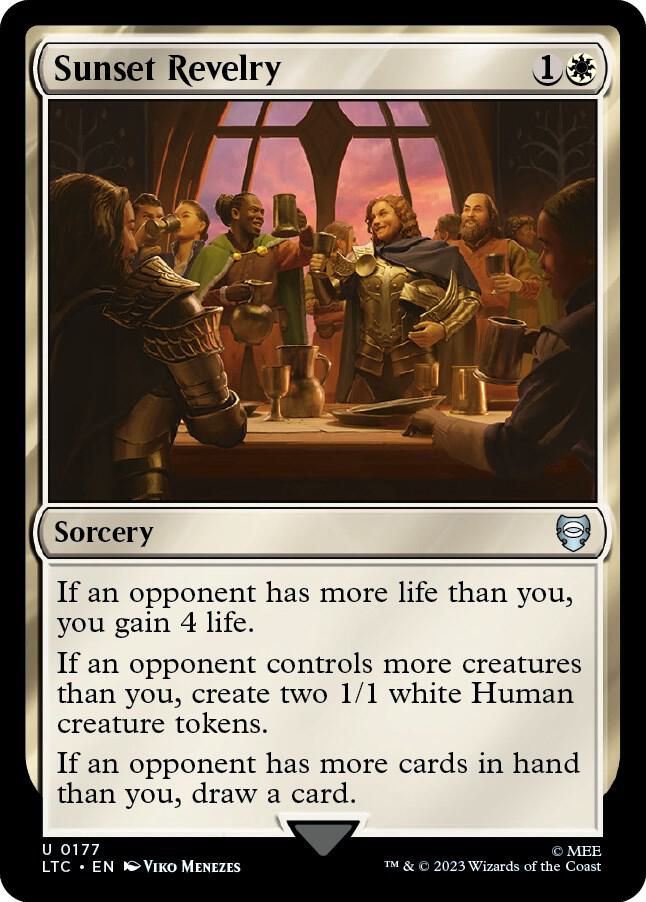 Sunset Revelry 177 card from Commander: The Lord of the Rings: Tales of Middle-earth