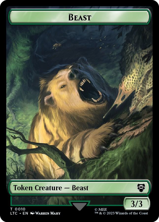 Beast // Treefolk Double-Sided Token 10 // 13 card from Commander: The Lord of the Rings: Tales of Middle-earth