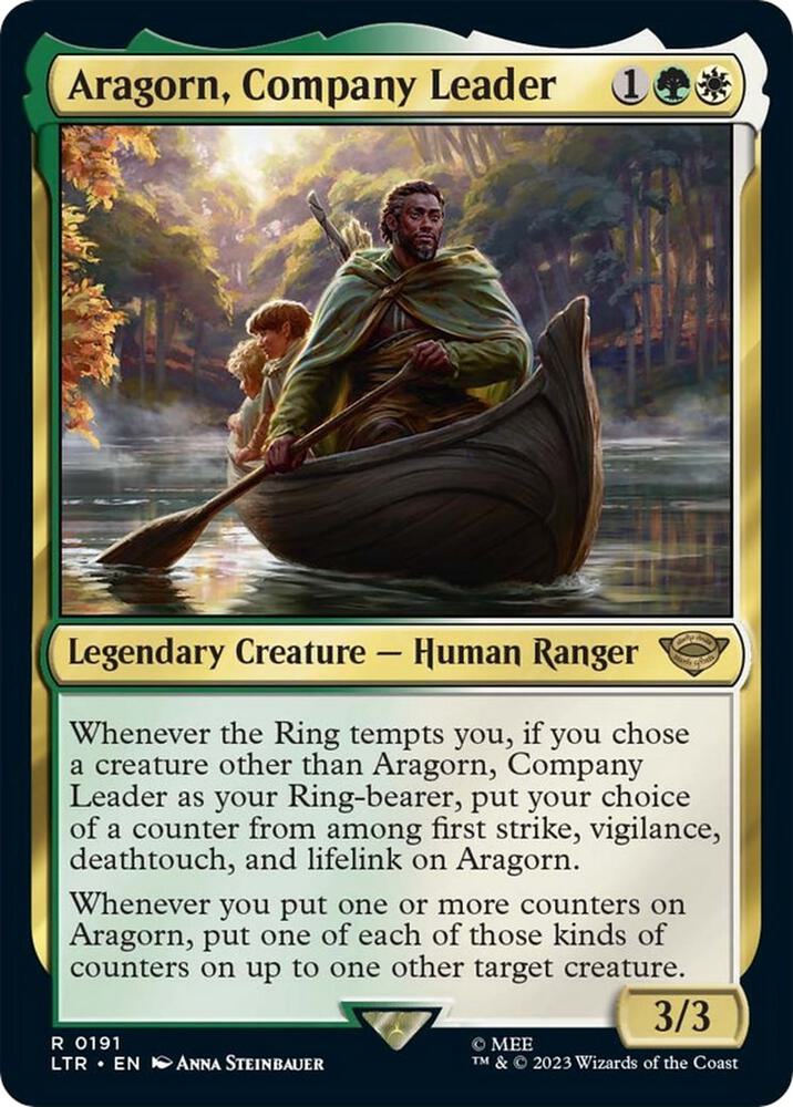 Aragorn, Company Leader 191 card from Universes Beyond: The Lord of the Rings: Tales of Middle-earth