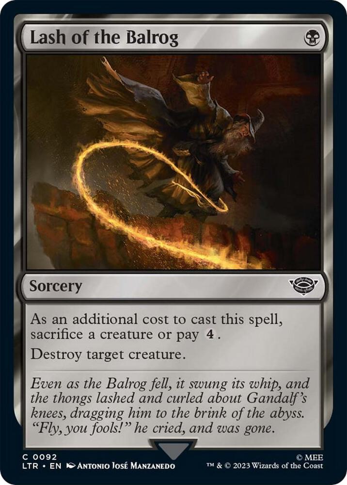 Lash of the Balrog 92 card from Universes Beyond: The Lord of the Rings: Tales of Middle-earth