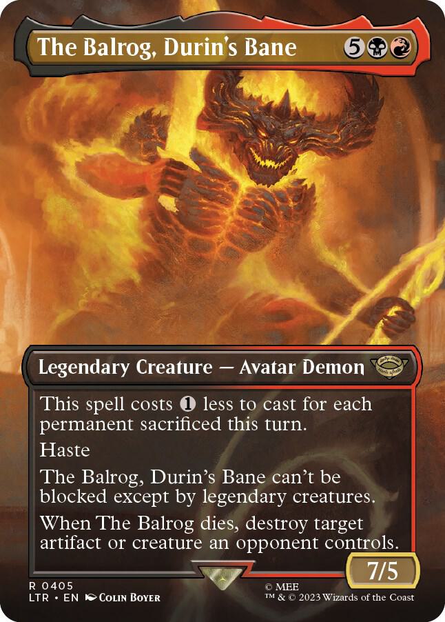 The Balrog, Durin's Bane (Borderless) 405 card from Universes Beyond: The Lord of the Rings: Tales of Middle-earth