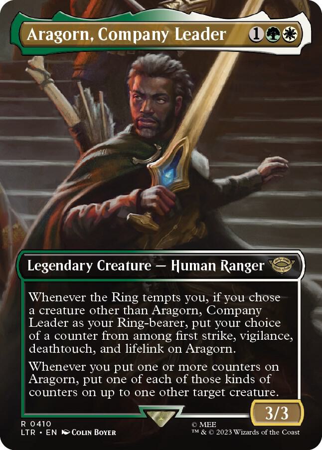 Aragorn, Company Leader (Borderless) 410 card from Universes Beyond: The Lord of the Rings: Tales of Middle-earth