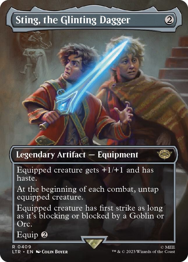 Sting, the Glinting Dagger (Borderless) 409 card from Universes Beyond: The Lord of the Rings: Tales of Middle-earth