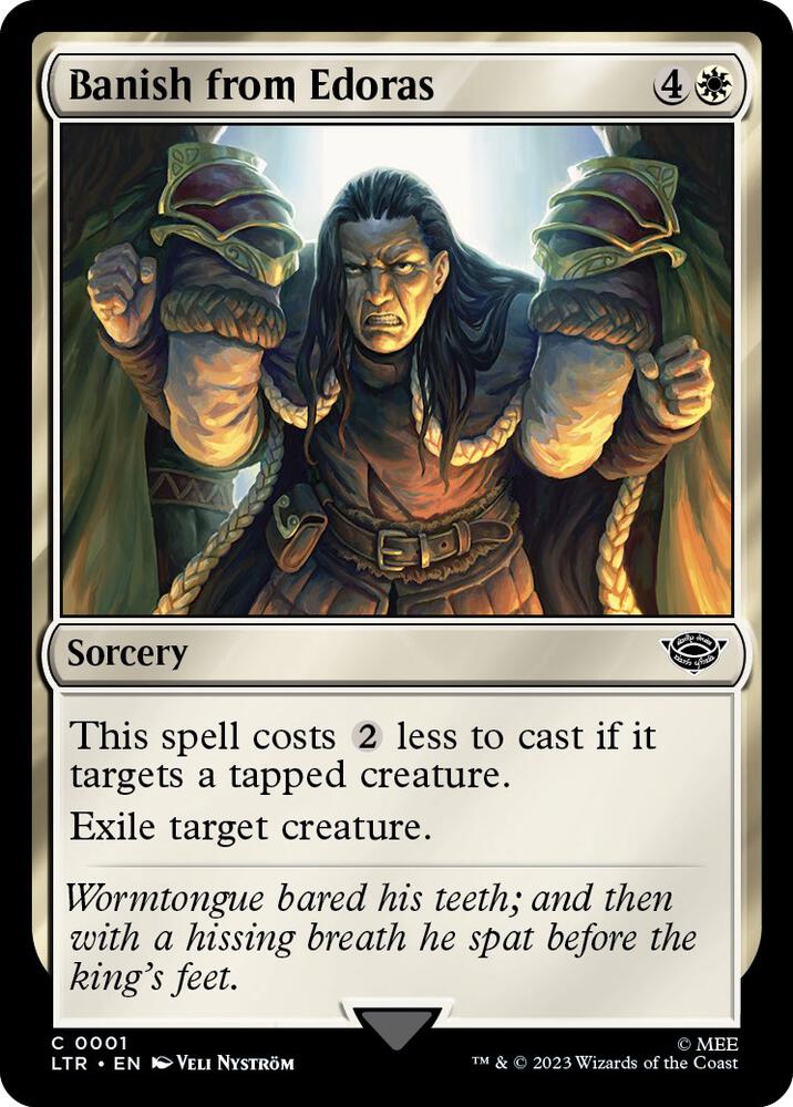 Banish from Edoras 1 card from Universes Beyond: The Lord of the Rings: Tales of Middle-earth