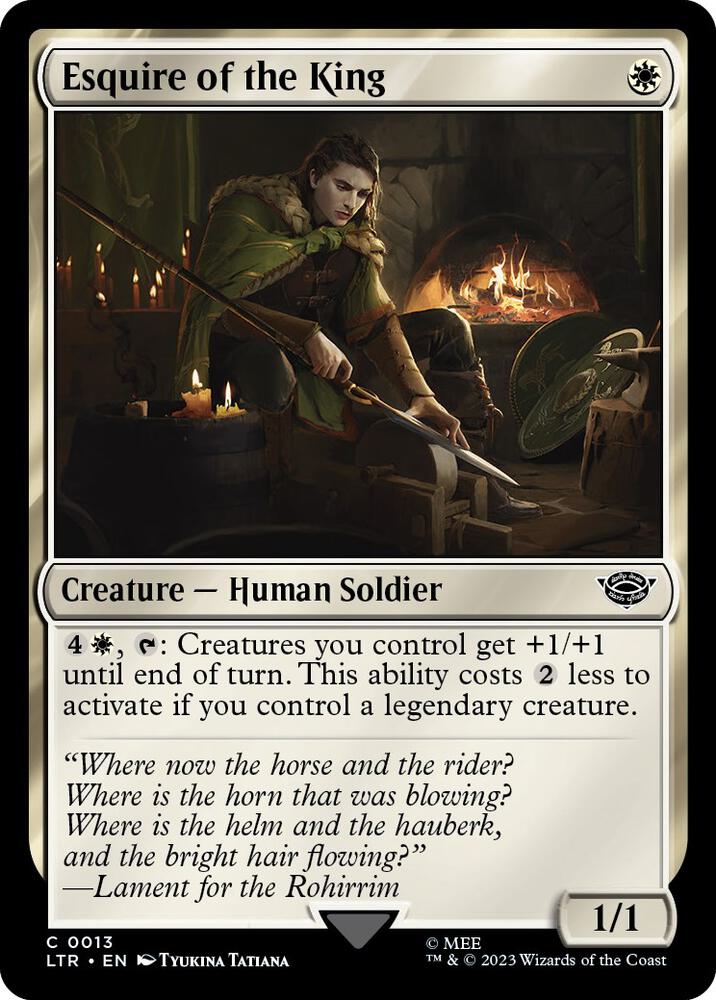 Esquire of the King 13 card from Universes Beyond: The Lord of the Rings: Tales of Middle-earth