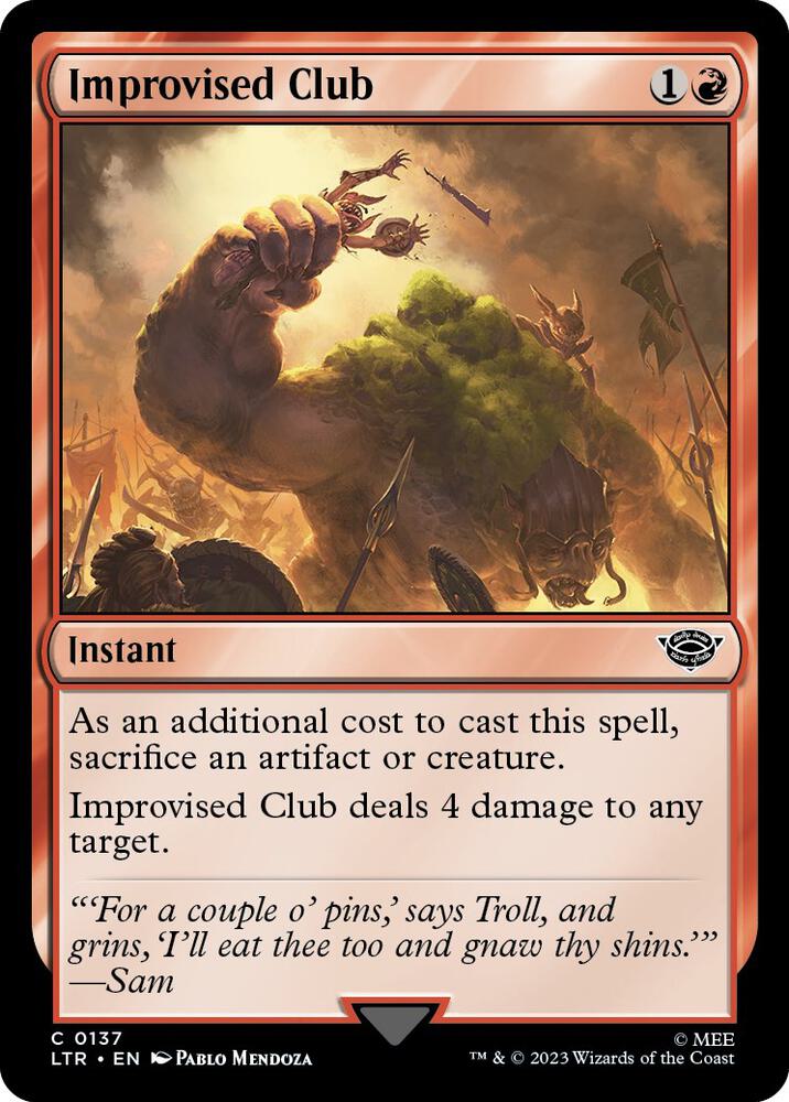Improvised Club 137 card from Universes Beyond: The Lord of the Rings: Tales of Middle-earth