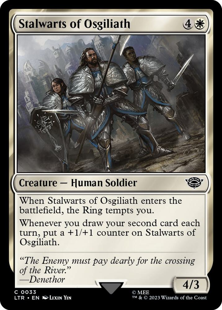 Stalwarts of Osgiliath 33 card from Universes Beyond: The Lord of the Rings: Tales of Middle-earth