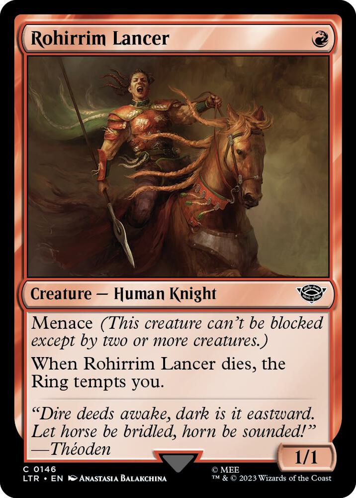 Rohirrim Lancer 146 card from Universes Beyond: The Lord of the Rings: Tales of Middle-earth