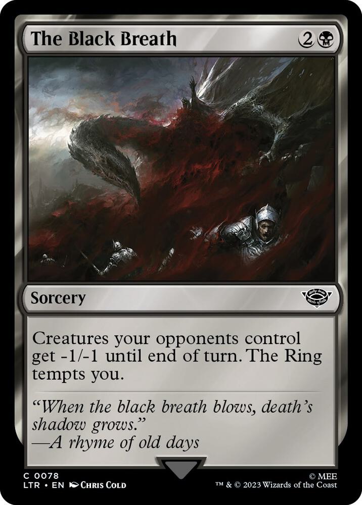 The Black Breath 78 card from Universes Beyond: The Lord of the Rings: Tales of Middle-earth