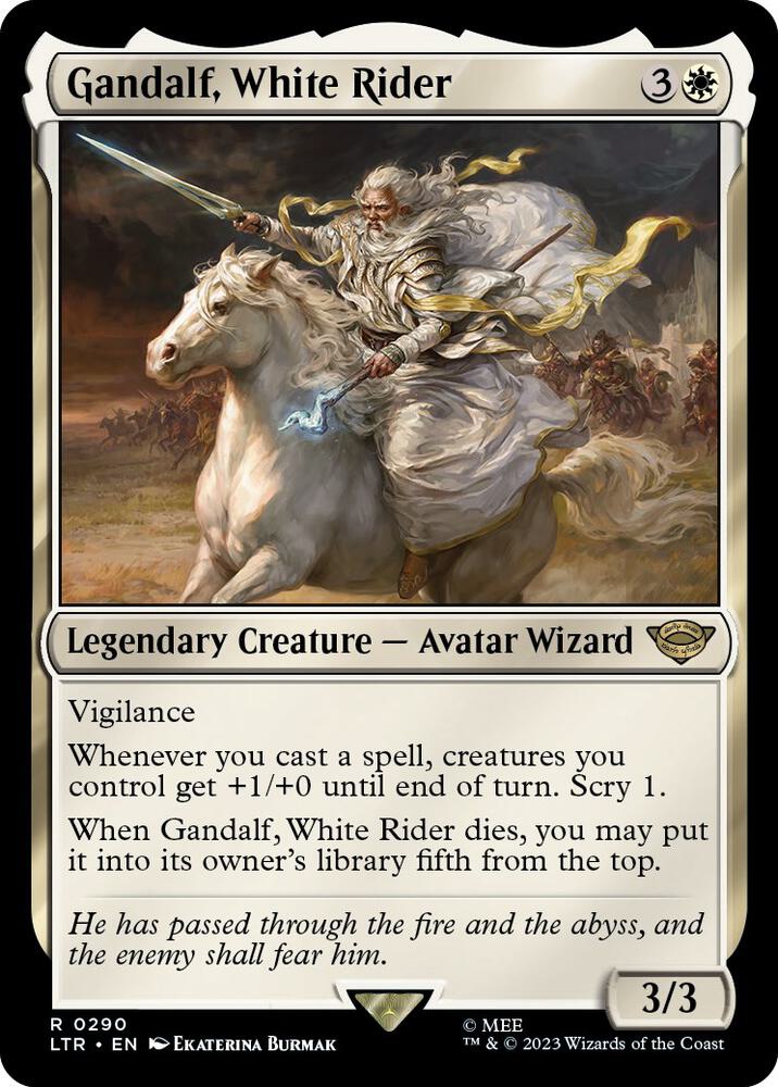 Gandalf, White Rider 290 card from Universes Beyond: The Lord of the Rings: Tales of Middle-earth