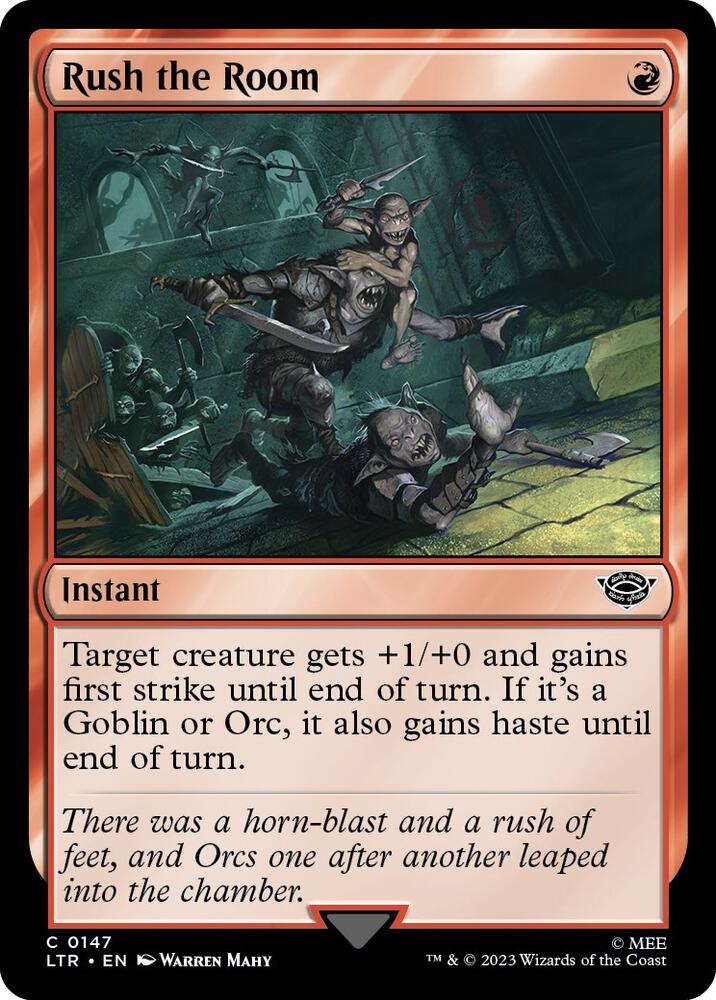 Rush the Room 147 card from Universes Beyond: The Lord of the Rings: Tales of Middle-earth