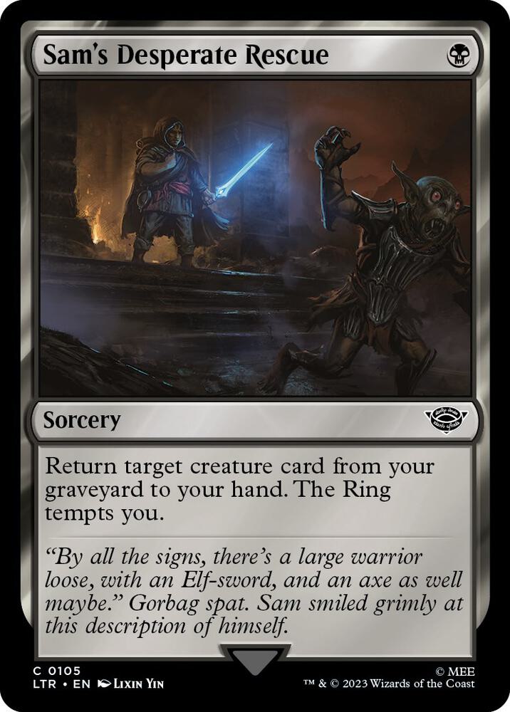 Sam's Desperate Rescue 105 card from Universes Beyond: The Lord of the Rings: Tales of Middle-earth