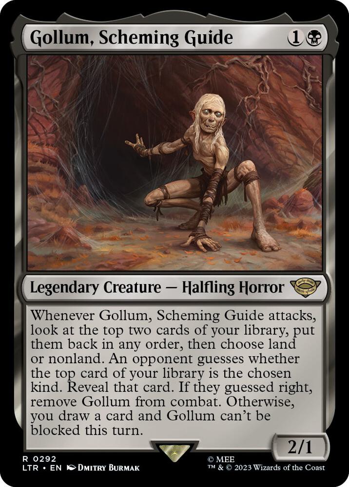 Gollum, Scheming Guide 292 card from Universes Beyond: The Lord of the Rings: Tales of Middle-earth