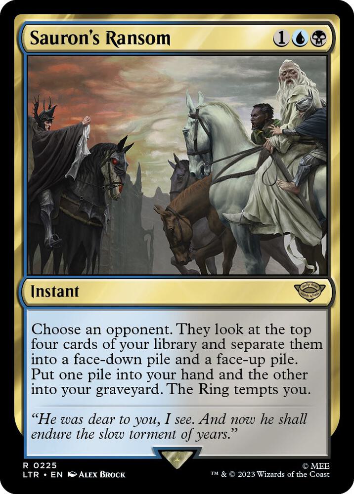 Sauron's Ransom 225 card from Universes Beyond: The Lord of the Rings: Tales of Middle-earth