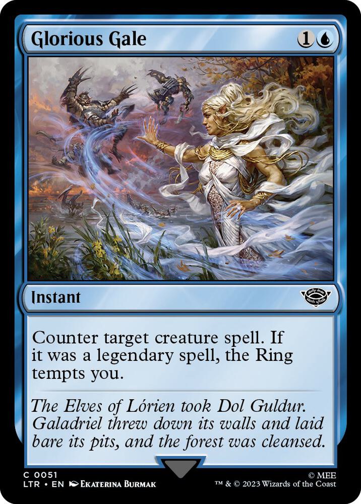 Glorious Gale 51 card from Universes Beyond: The Lord of the Rings: Tales of Middle-earth