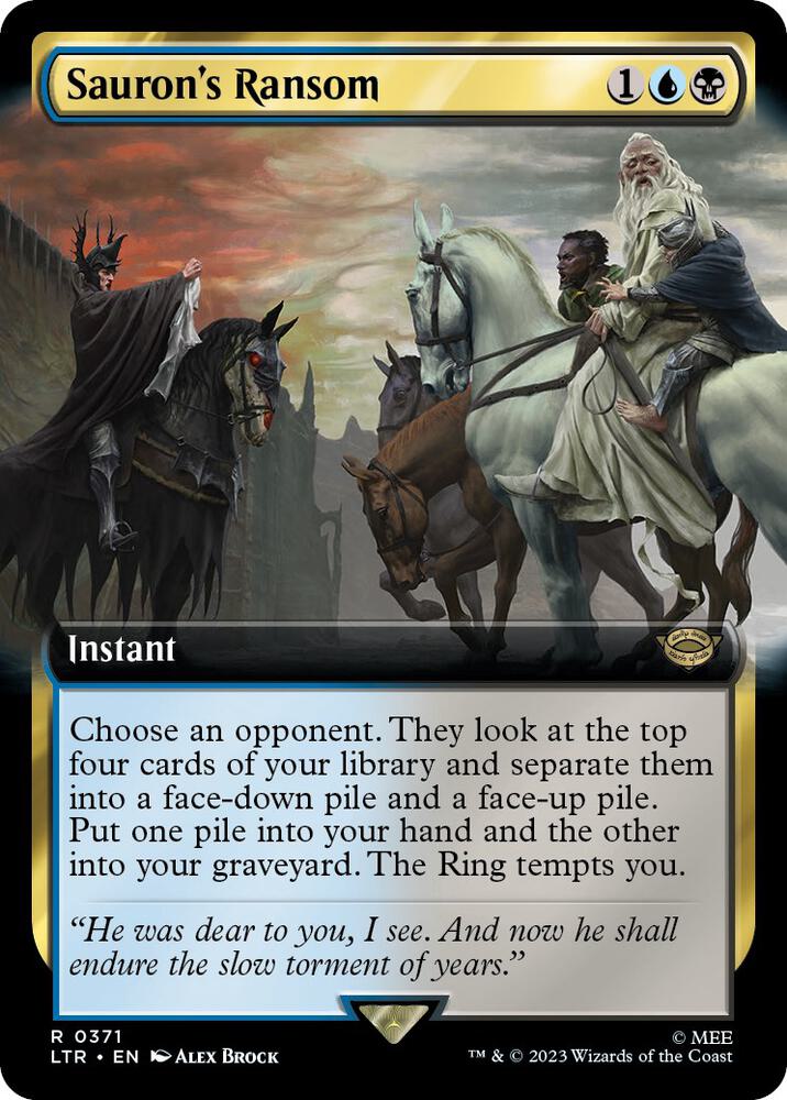 Sauron's Ransom (Extended Art) 371 card from Universes Beyond: The Lord of the Rings: Tales of Middle-earth