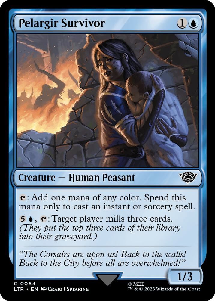 Pelargir Survivor 64 card from Universes Beyond: The Lord of the Rings: Tales of Middle-earth