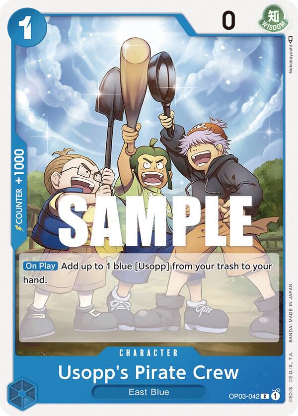 Usopp's Pirate Crew OP03-042 card from Pillars of Strength