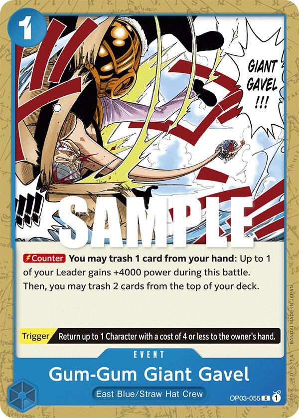 Gum-Gum Giant Gavel OP03-055 card from Pillars of Strength