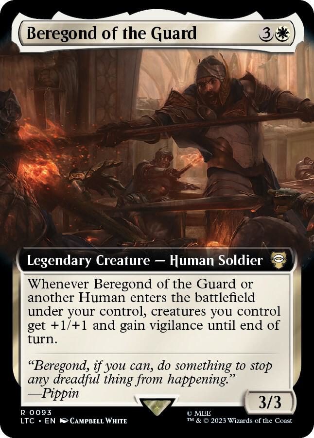 Beregond of the Guard (Extended Art) 93 card from Commander: The Lord of the Rings: Tales of Middle-earth