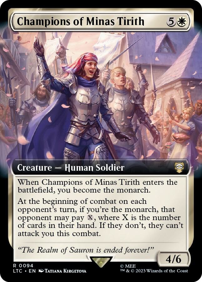 Champions of Minas Tirith (Extended Art) 94 card from Commander: The Lord of the Rings: Tales of Middle-earth