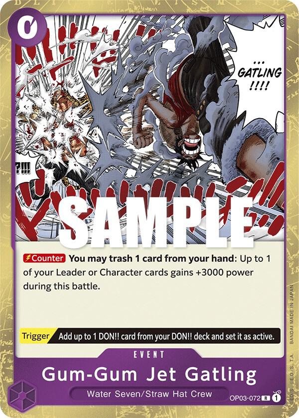 Gum-Gum Jet Gatling OP03-072 card from Pillars of Strength