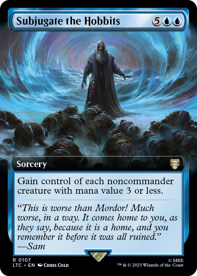 Subjugate the Hobbits (Extended Art) 107 card from Commander: The Lord of the Rings: Tales of Middle-earth