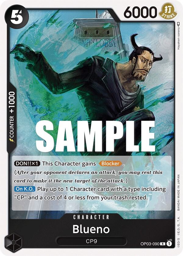 Blueno OP03-090 card from Pillars of Strength