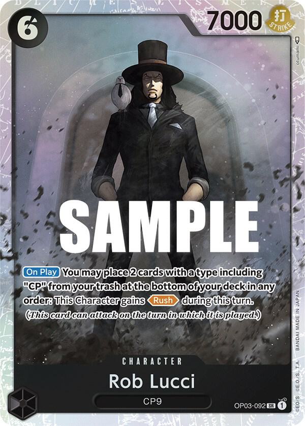 Rob Lucci OP03-092 card from Pillars of Strength