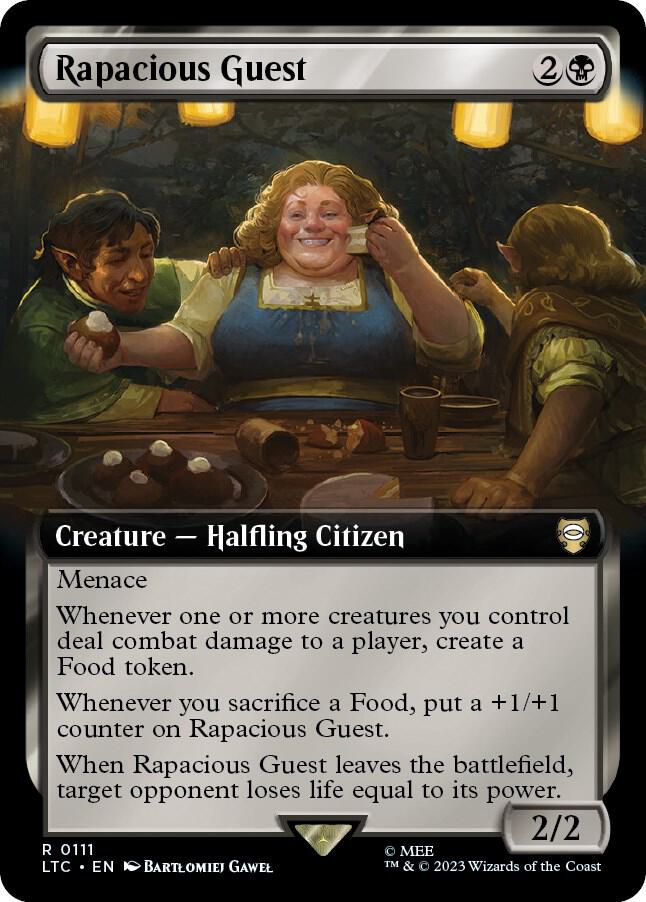 Rapacious Guest (Extended Art) 111 card from Commander: The Lord of the Rings: Tales of Middle-earth