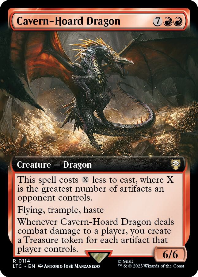 Cavern-Hoard Dragon (Extended Art) 114 card from Commander: The Lord of the Rings: Tales of Middle-earth
