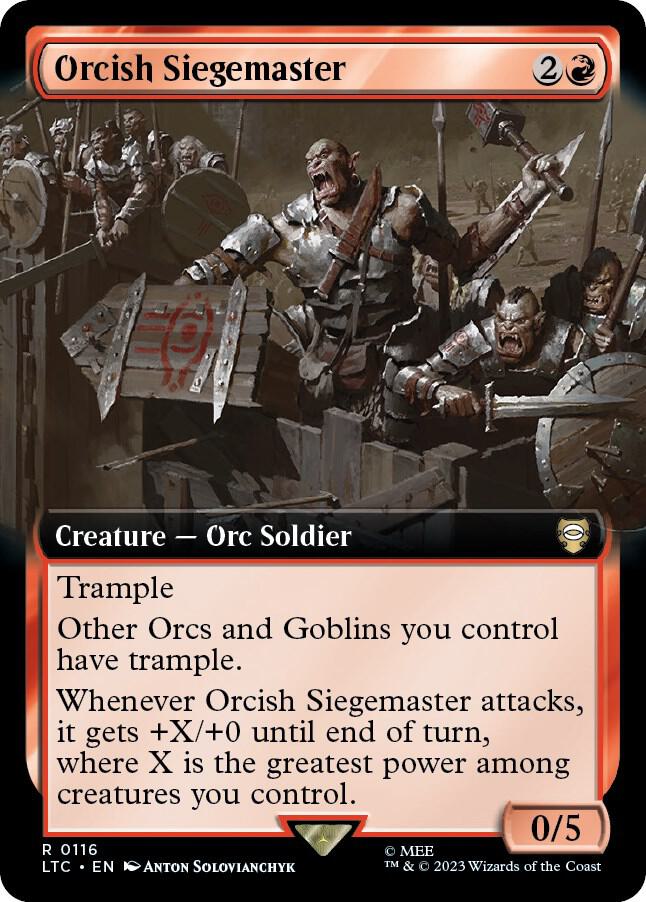 Orcish Siegemaster (Extended Art) 116 card from Commander: The Lord of the Rings: Tales of Middle-earth