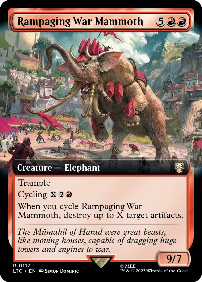 Rampaging War Mammoth (Extended Art) 117 card from Commander: The Lord of the Rings: Tales of Middle-earth