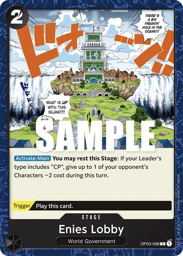 Enies Lobby OP03-098 card from Pillars of Strength