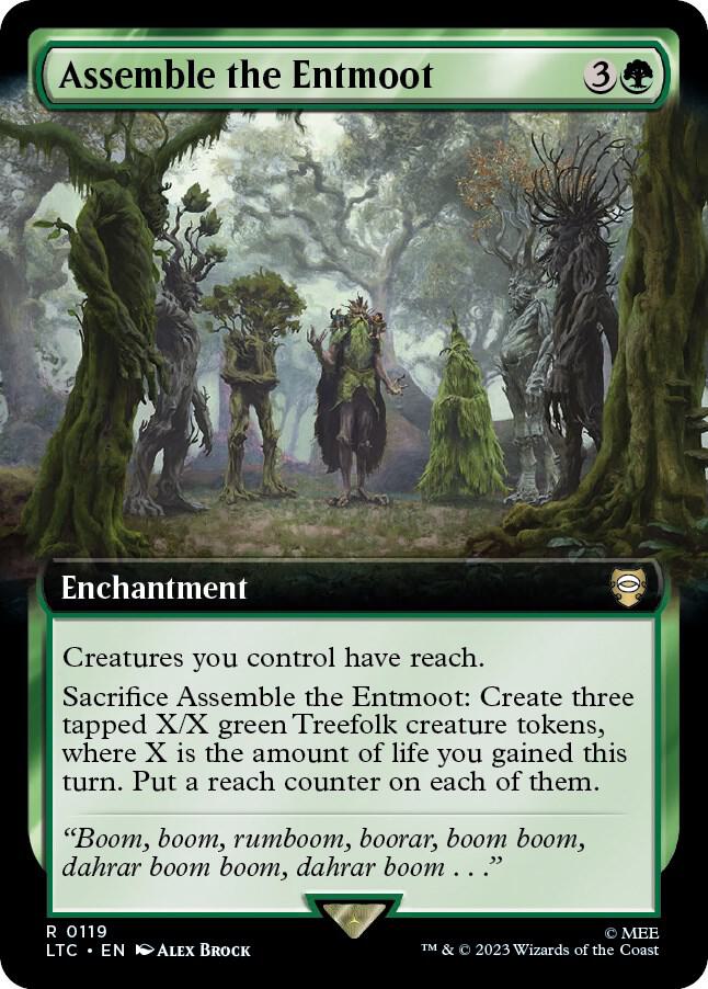 Assemble the Entmoot (Extended Art) 119 card from Commander: The Lord of the Rings: Tales of Middle-earth