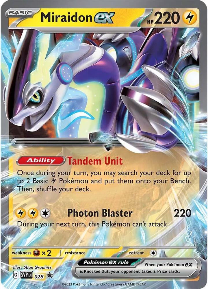 Miraidon ex 028 card from SV: Scarlet & Violet Promo Cards