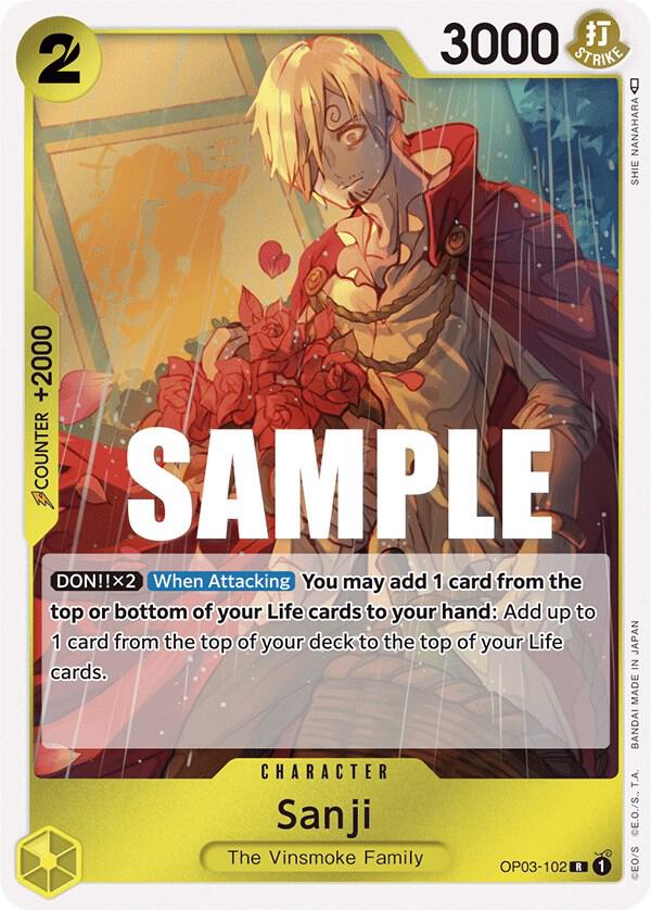 Sanji OP03-102 card from Pillars of Strength
