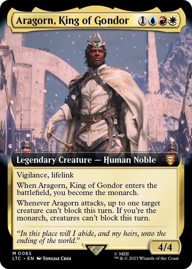 Aragorn, King of Gondor (Extended Art) 85 card from Commander: The Lord of the Rings: Tales of Middle-earth