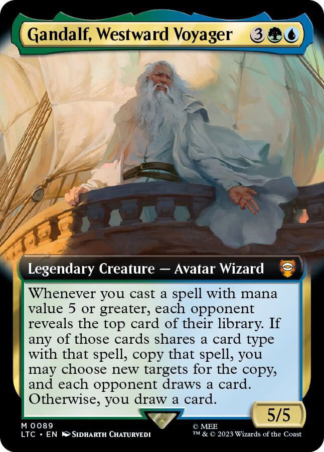 Gandalf, Westward Voyager (Extended Art) 89 card from Commander: The Lord of the Rings: Tales of Middle-earth