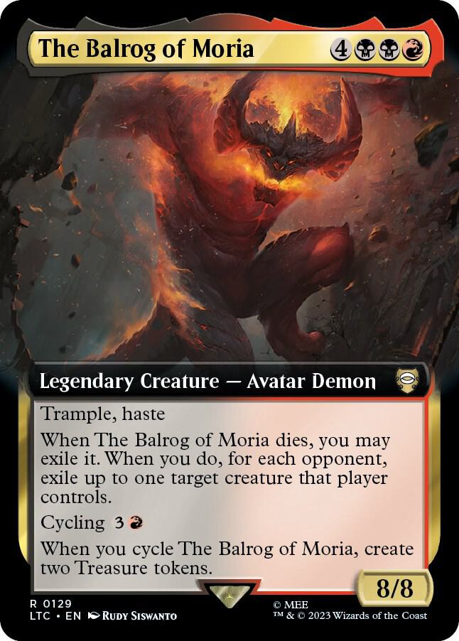 The Balrog of Moria (Extended Art) 129 card from Commander: The Lord of the Rings: Tales of Middle-earth