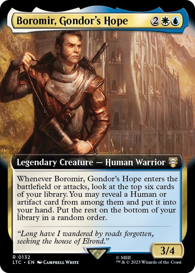 Boromir, Gondor's Hope (Extended Art) 132 card from Commander: The Lord of the Rings: Tales of Middle-earth