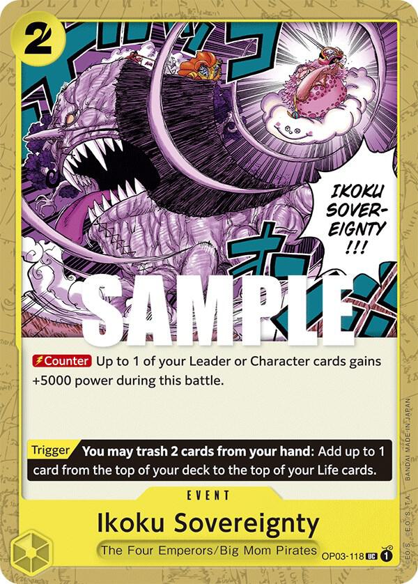 Ikoku Sovereignty OP03-118 card from Pillars of Strength