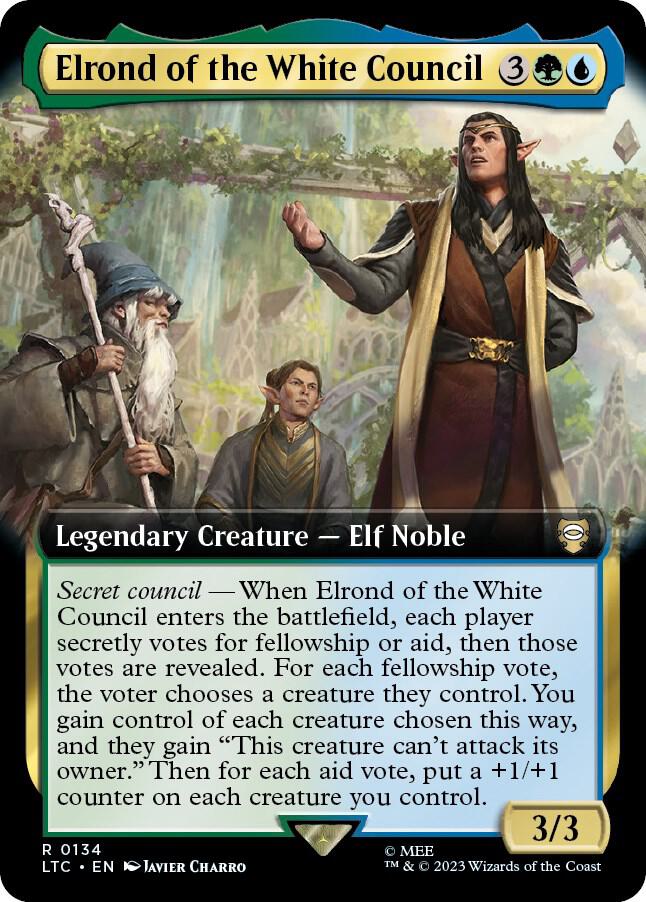 Elrond of the White Council (Extended Art) 134 card from Commander: The Lord of the Rings: Tales of Middle-earth