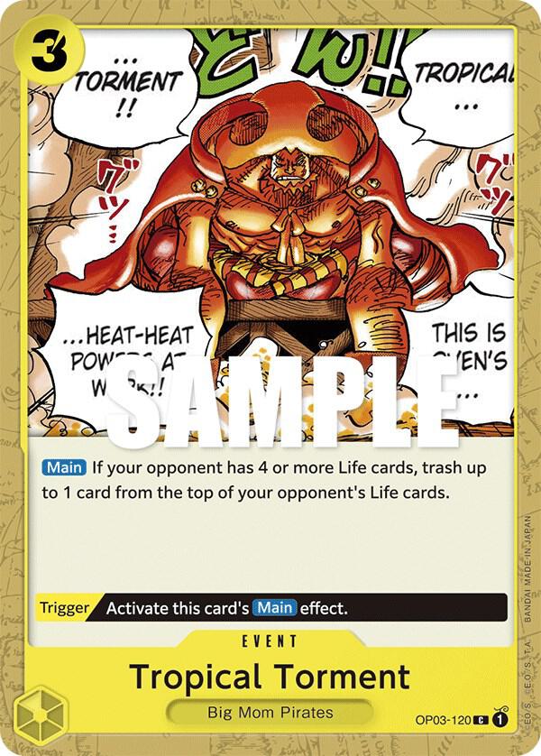 Tropical Torment OP03-120 card from Pillars of Strength