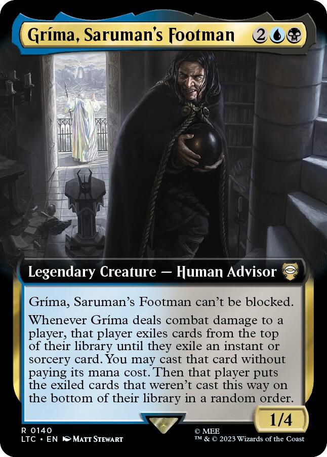 Grima, Saruman's Footman (Extended Art) 140 card from Commander: The Lord of the Rings: Tales of Middle-earth