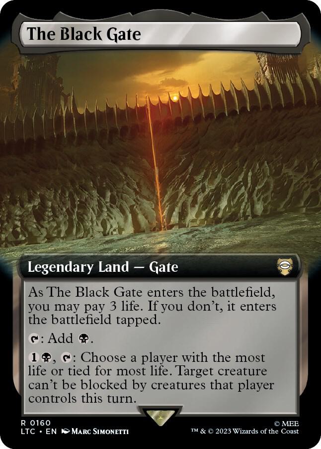 The Black Gate (Extended Art) 160 card from Commander: The Lord of the Rings: Tales of Middle-earth