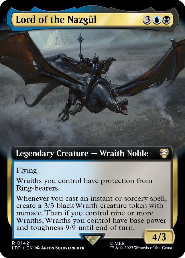 Lord of the Nazgul (Extended Art) 142 card from Commander: The Lord of the Rings: Tales of Middle-earth