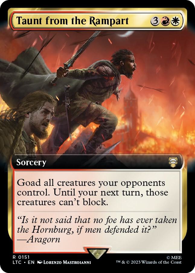 Taunt from the Rampart (Extended Art) 151 card from Commander: The Lord of the Rings: Tales of Middle-earth